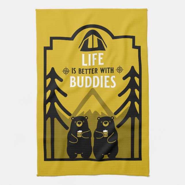 Paño De Cocina Osos Y Cerveza Canadá (Vertical)