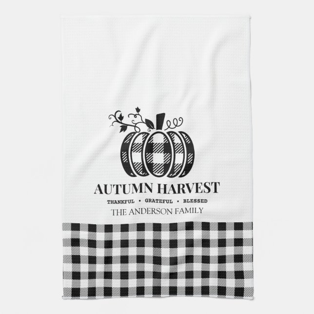 Paño De Cocina Otoño Cosecha Caída Buffalo Plaid T-Shirt (Vertical)