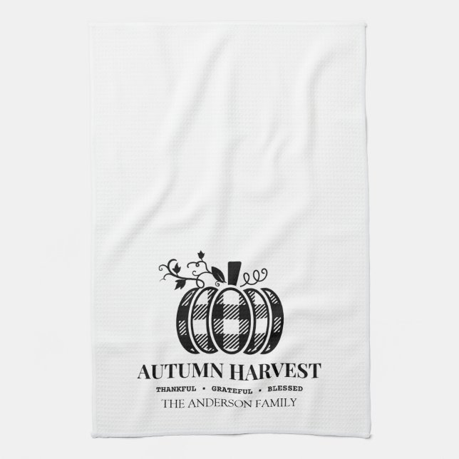 Paño De Cocina Otoño Cosecha Caída Buffalo Plaid T-Shirt (Vertical)