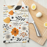 Paño De Cocina Otoño moderno Boho Botánico Floral<br><div class="desc">Otoño moderno Patrón de boho floral botánico</div>