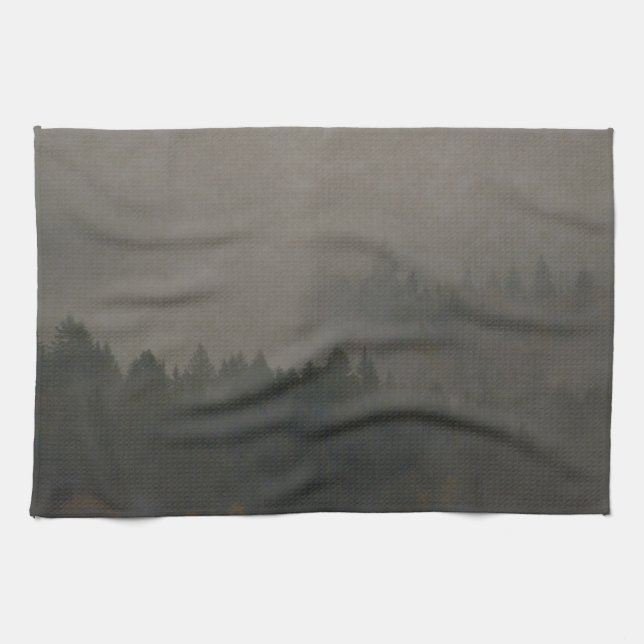 Paño De Cocina Otoño Moods Misty Forest Photo Art Nature Scene (Horizontal)