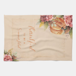 Paño De Cocina Otoño Naranja Calabaza Caída Sale Acuarela