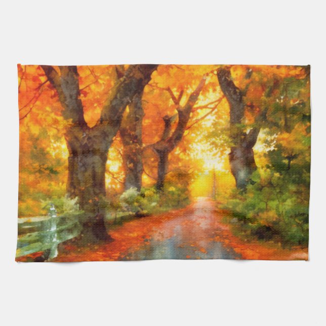 Paño De Cocina Otoño/otoño/hojas/naturaleza (Horizontal)