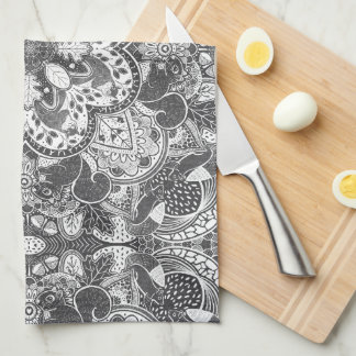 Paño De Cocina Otoño Squirrel Mandala Mano Drawn