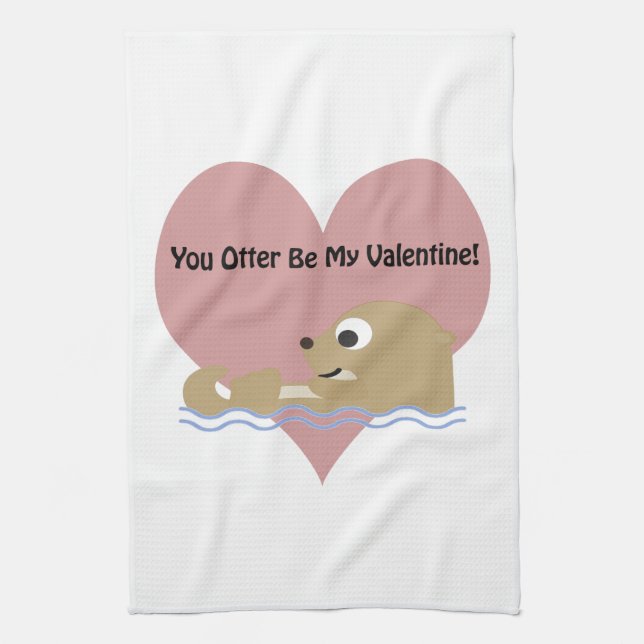 Paño De Cocina Otter Be My Valentine (Vertical)