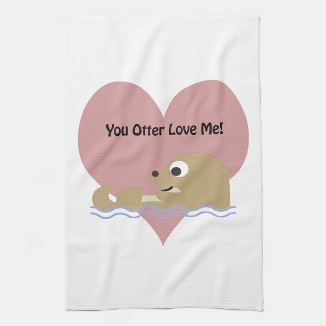 Paño De Cocina Otter Love Me (Vertical)
