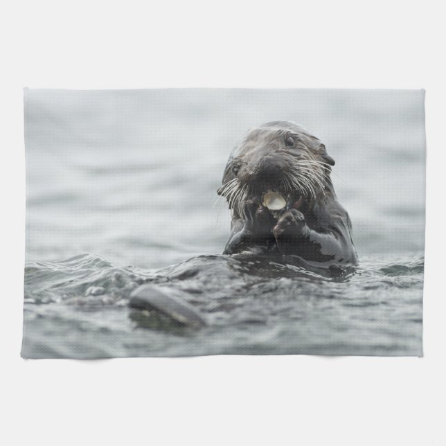 Paño De Cocina Otter marino adorable (Horizontal)
