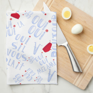 Paño De Cocina Oui Red Beret Bonjour Cute French Hello