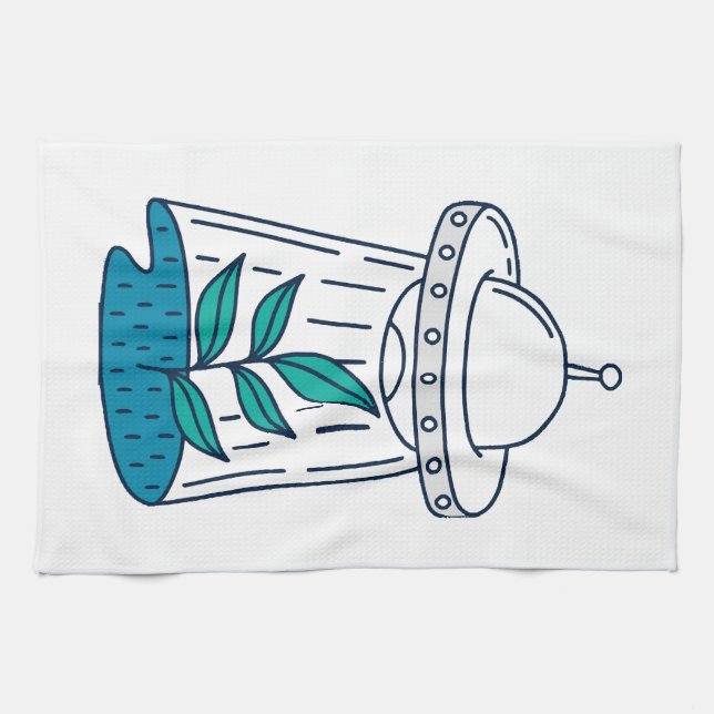 Paño De Cocina Ovnis alienígenas (Horizontal)