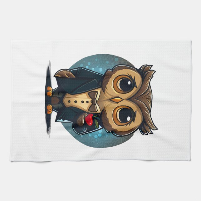 Paño De Cocina Owl Groom in Love: Perfect El día de San Valentín  (Horizontal)