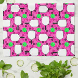 Paño De Cocina Paddle de bolas - Hexageres del manicomio magenta