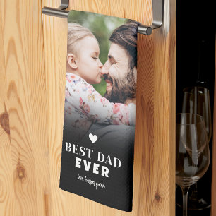 Paño De Cocina Padre Collage de fotos de papá personalizado