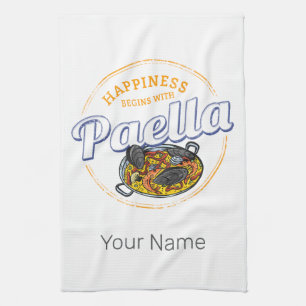 Paño De Cocina Paella Snack Vintage España Paella Pan Souvenir