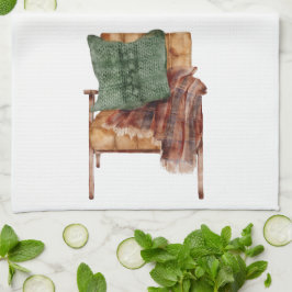 Paño De Cocina Página inicial del Naranja de la cabaña de otoño