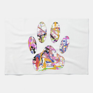 Paño De Cocina Paint Splatt Dog Paw Print