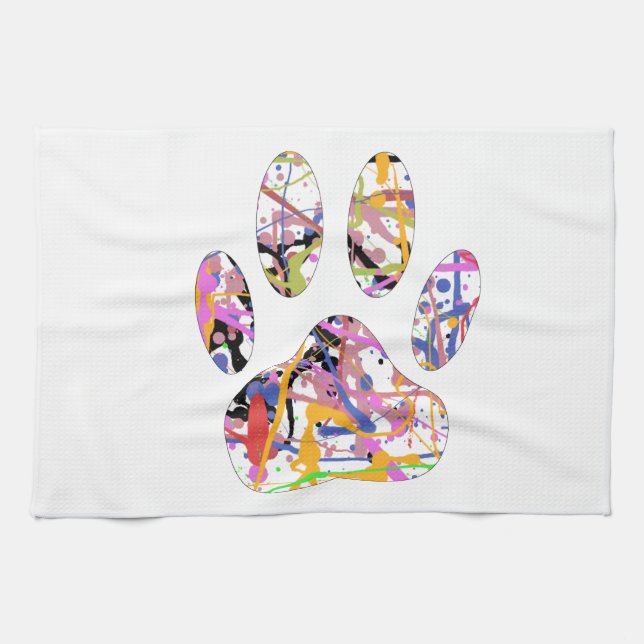 Paño De Cocina Paint Splatt Dog Paw Print (Horizontal)