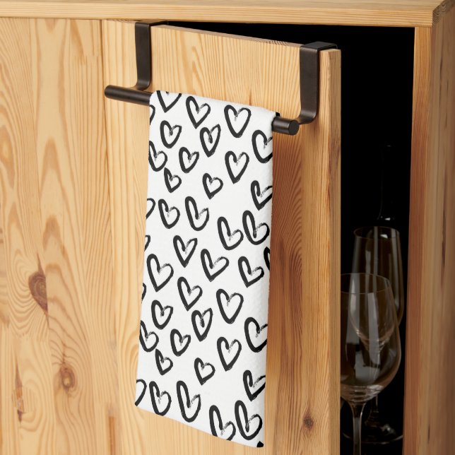 Paño De Cocina Paint Stroke Heart Pattern (Pliegue de tercios)