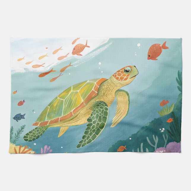 Paño De Cocina Painting Turtle (Horizontal)
