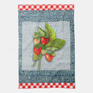 Paño De Cocina País: Gingham, Denim y Fresas