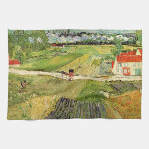 Paño De Cocina Paisaje, Carruaje y Tren de Vincent van Gogh