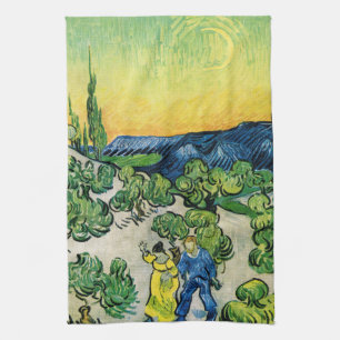 Paño De Cocina Paisaje con pareja caminando de Vincent van Gogh