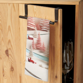 Paño De Cocina Paisaje de invierno escandinavo en 3D