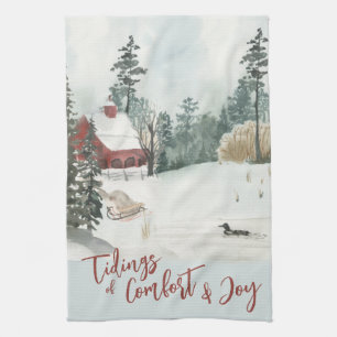 Paño De Cocina Paisaje de invierno Mensajes de consuelo y alegría