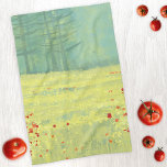 Paño De Cocina Paisaje de Meadow<br><div class="desc">Un cuadro de arte paisajístico amarillo y verde en verde y amarillo de un prado o campo lleno de flores silvestres con un bosque de pinos en el horizonte. Arte original de Nic Squirrell.</div>