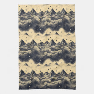 Paño De Cocina Paisaje de nubes de montaña vintage (3)