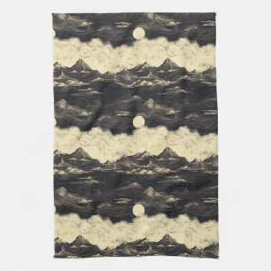 Paño De Cocina Paisaje de nubes de montaña vintage (5)