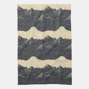 Paño De Cocina Paisaje de nubes de montaña vintage (6)