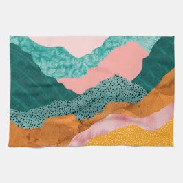 Paño De Cocina Paisaje de papel, desgarrado, desgarrado, verde, r