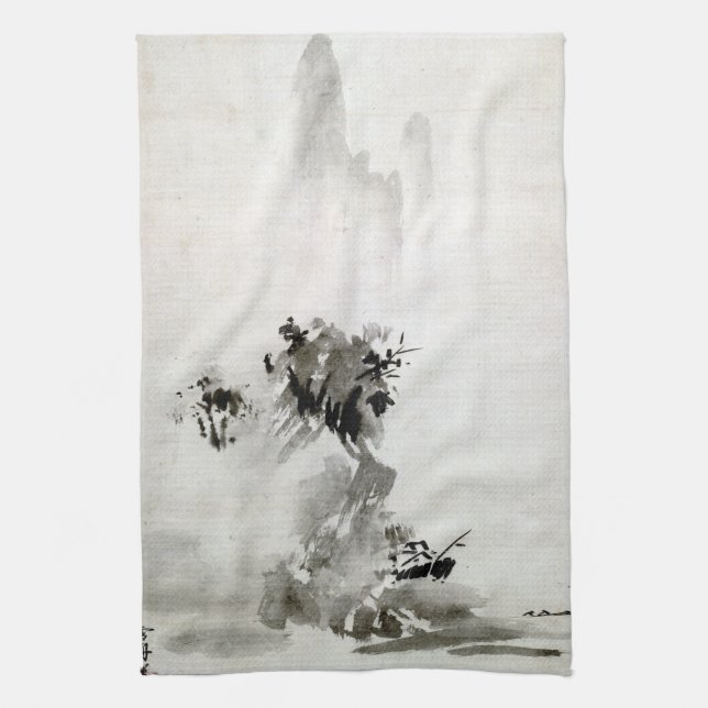 Paño De Cocina Paisaje de Sesshu Toyo Haboku-Sansui (Vertical)
