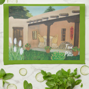 Paño De Cocina Paisaje del ~ del patio de Taos
