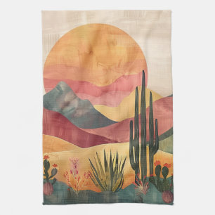 Paño De Cocina Paisaje del desierto de Boho - Naturaleza del suro