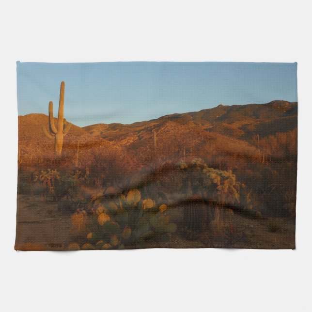 Paño De Cocina Paisaje del desierto de Saguaro Sunset I Arizona (Horizontal)