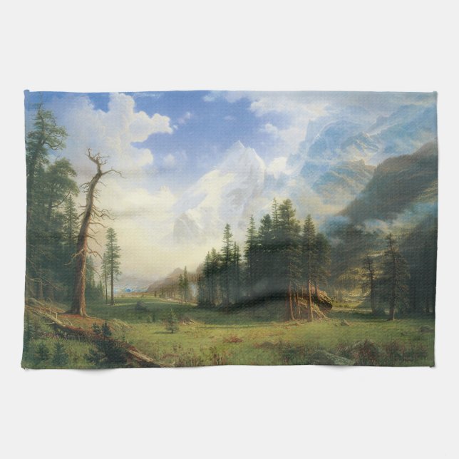 Paño De Cocina Paisaje montañoso de Albert Bierstadt (Horizontal)