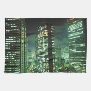 Paño De Cocina Paisaje nocturno, Shinjuku, Tokio, Japón