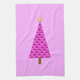 Paño De Cocina Paisaje púrpura árbol de Navidad moderno