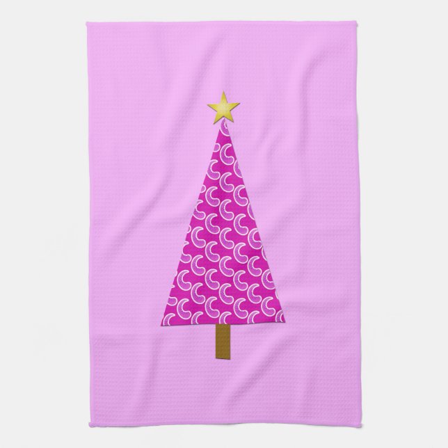 Paño De Cocina Paisaje púrpura árbol de Navidad moderno (Vertical)