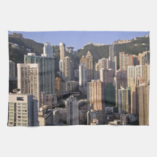 Paño De Cocina Paisaje urbano de Hong Kong, China