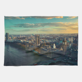 Paño De Cocina Paisaje urbano de Londres con puesta de sol