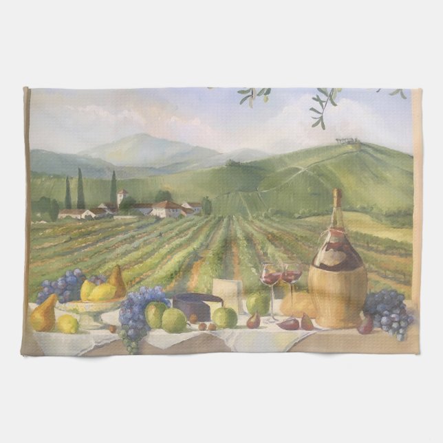 Paño De Cocina Paisaje vitícola de verano toscano País italiano (Horizontal)