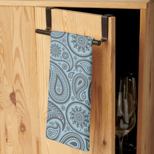 Paño De Cocina Paisley Damask paisley azul y gris pastel