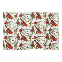 Pájaro rojo, hojas huecas, poinsettia, pino