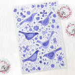 Paño De Cocina Pájaro y flor silvestre Floral acuarela azul blanc<br><div class="desc">Pájaros acuáticos modernos y contemporáneos y flores silvestres con un fondo blanco de color azul perenne. Arte original de Nic Squirrell.</div>