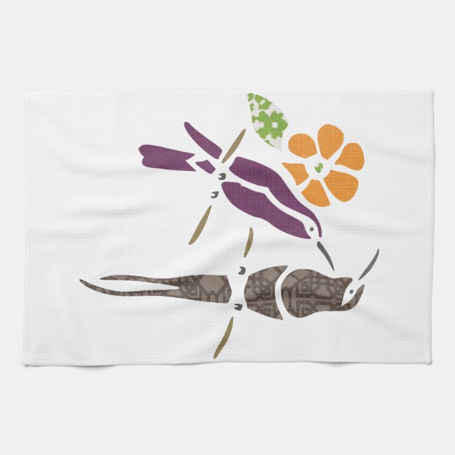 Paño De Cocina Pájaros en una rama (Horizontal)