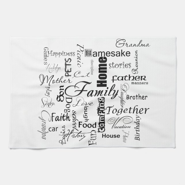 Paño De Cocina Palabras de familia (Horizontal)