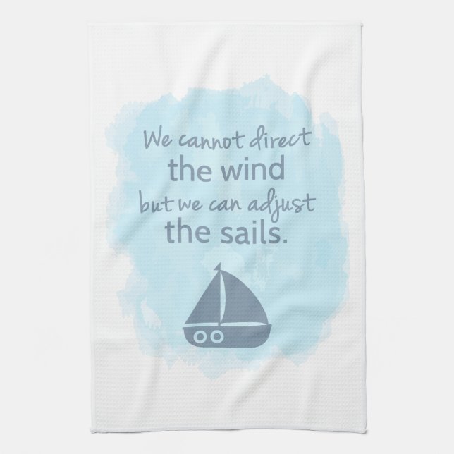 Paño De Cocina Palabras de la cita náutica del barco de vela de (Vertical)