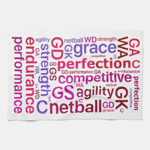 Paño De Cocina Palabras de motivación y Netball de las posicione